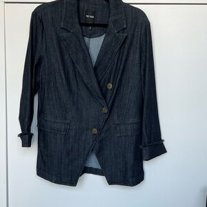 NIC+ZOE Dark Black Denim Blazer Jacket